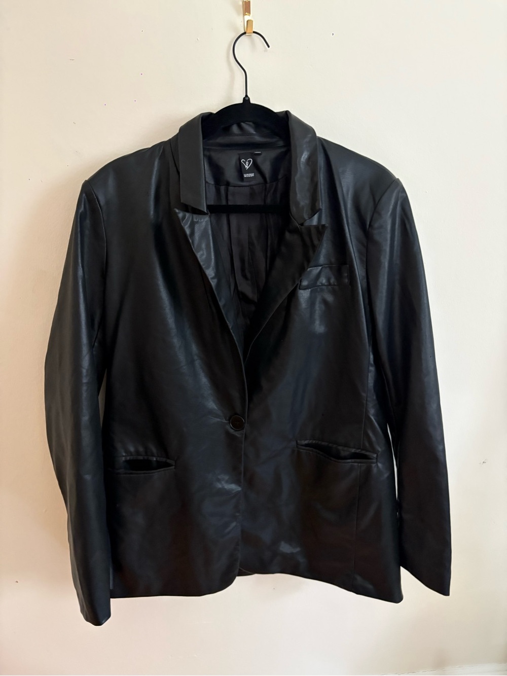Windsor Black Faux Leather Blazer